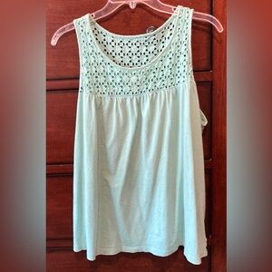 Mint Green Old Navy XL Tank w Eyelet Yoke